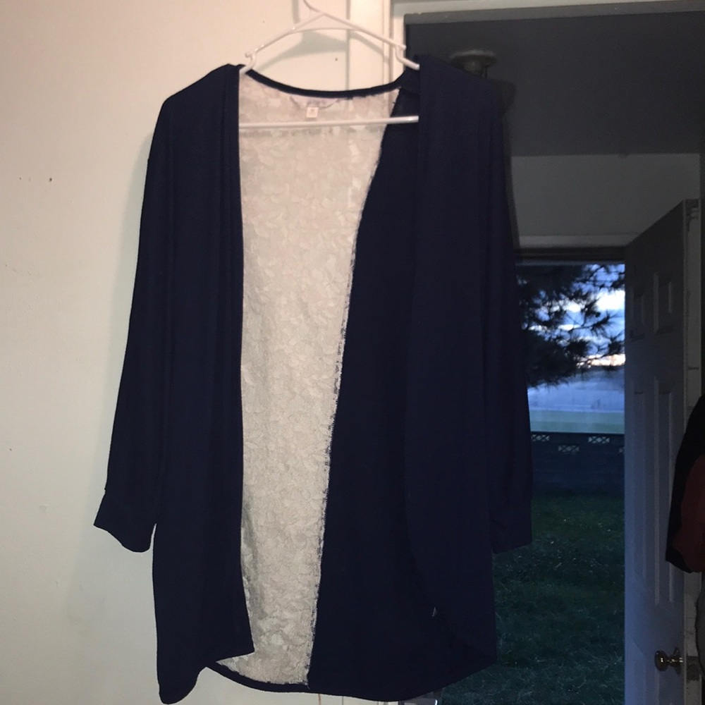 Navy blue lace back Cardigan